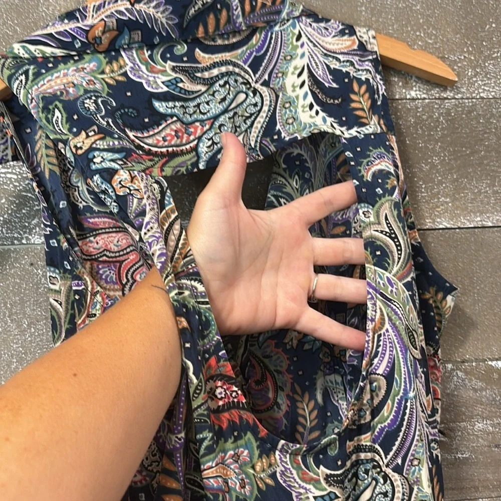 Ark & Co Paisley Open back tank sundress size M - Picture 3 of 11